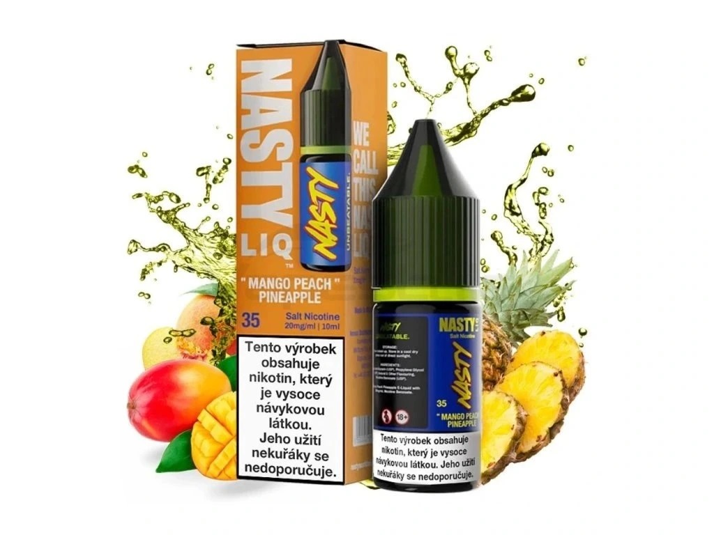 NASTY LIQ Mango Peach Pineapple 10 ml – e-kapalina se solí nikotinu: 20 mg