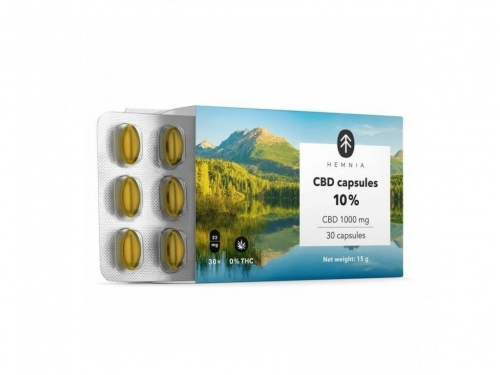 Hemnia CBD kapsle 10%, 1000 mg, 30 ks x 33,3 mg CBD