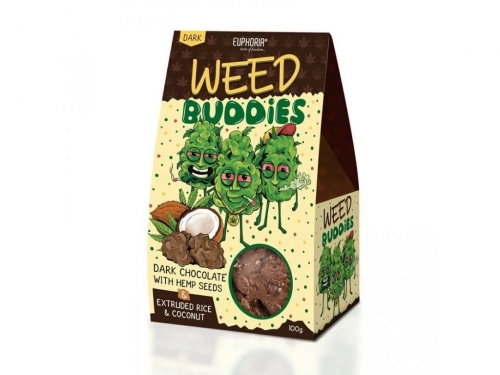 Euphoria Weed Buddies konopnými semínky, rýžovými kuličkami a kokosem 100 g
